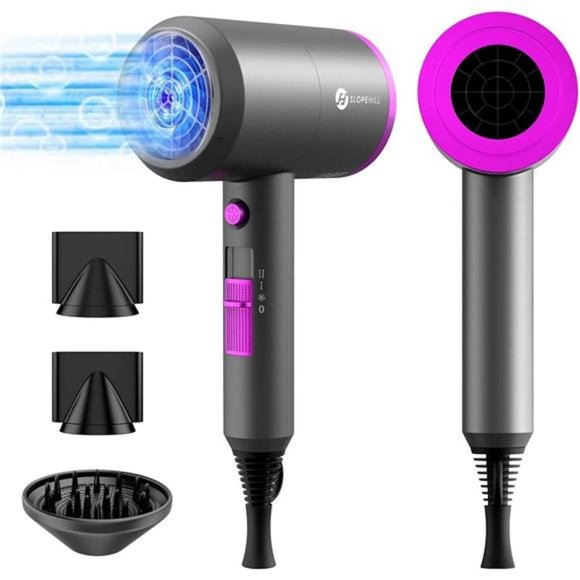 Professional Ionic Hair Dryer, Powerful 1800W Fast Drying Low
